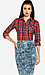 Plaid Button Up Crop Top Thumb 1