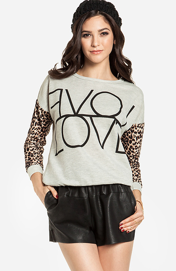 Love Leopard Sweatshirt Slide 1