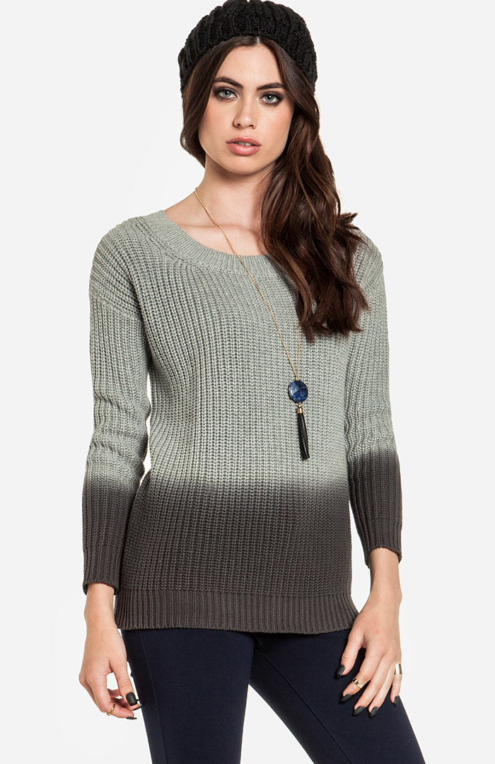 Dip Dyed Sweater in Grey DAILYLOOK