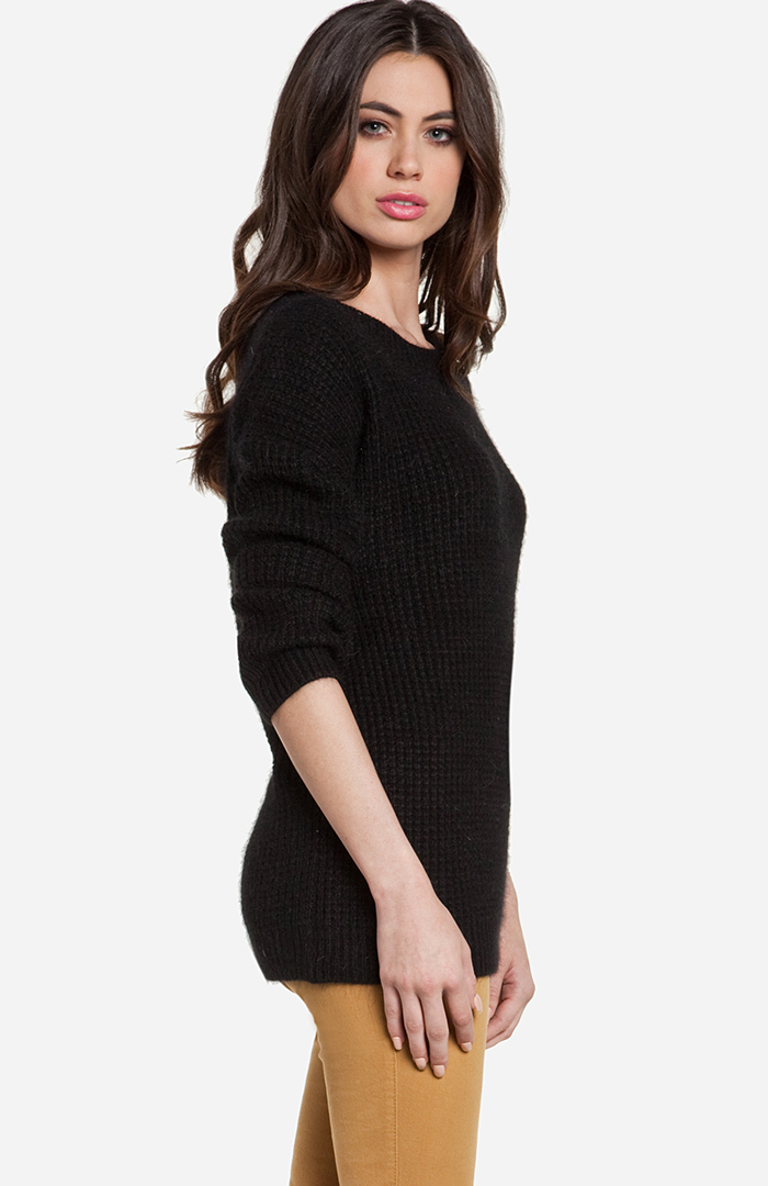 Glamorous Cozy Soft Sweater in Black | DAILYLOOK