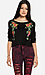 Floral Embroidered Cropped Sweater Thumb 1