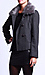 Faux Fur Collar Pea Coat Thumb 3