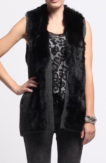 Long Fur Vest Slide 1