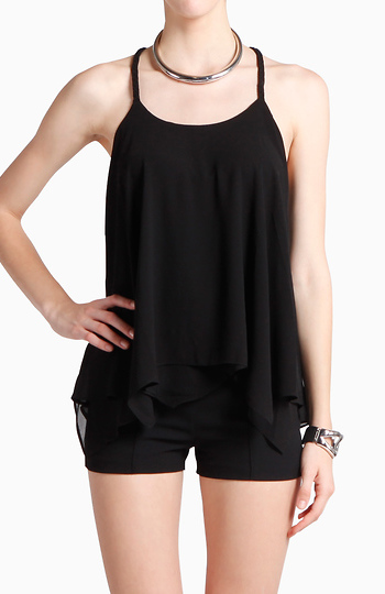 Black Braided Racerback Top Slide 1