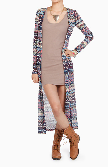 Zig Zag Long Cardigan Slide 1