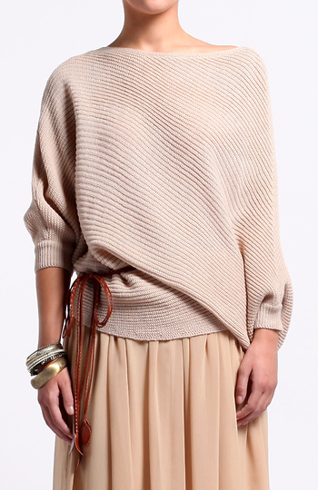 Batwing Asymmetric Sweater Slide 1