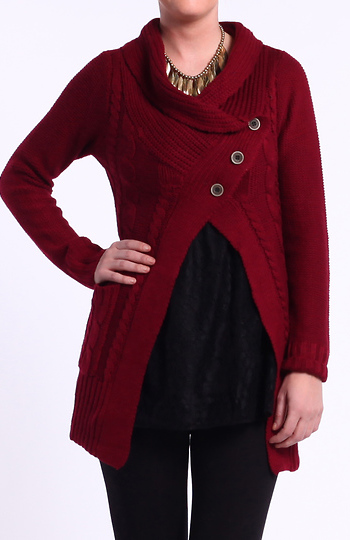 3 Button Knit Cardigan Slide 1