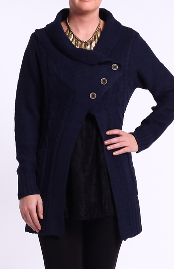 3 Button Knit Cardigan Slide 1