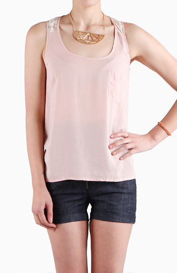 Lace Yoke Top Slide 1