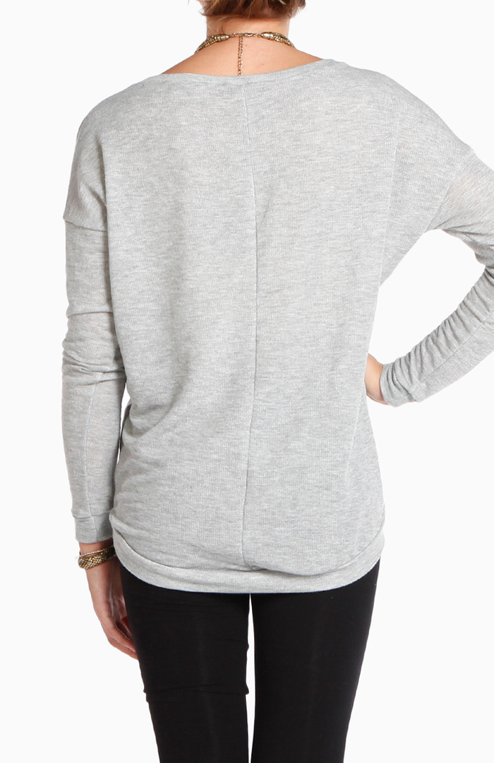 Cross Lace Insert Sweatshirt in Grey DAILYLOOK