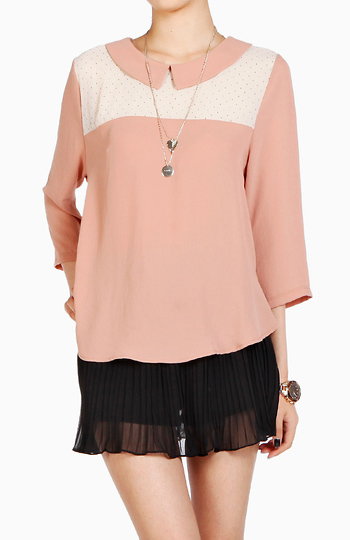 Sweet Studded Yoke Blouse Slide 1