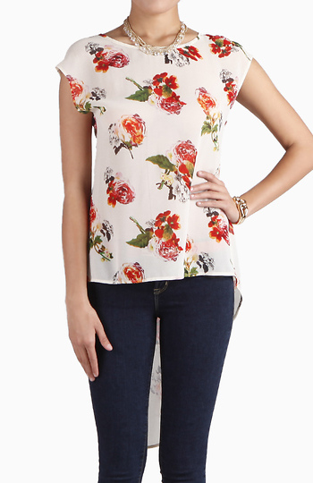 Floral Chiffon Top Slide 1
