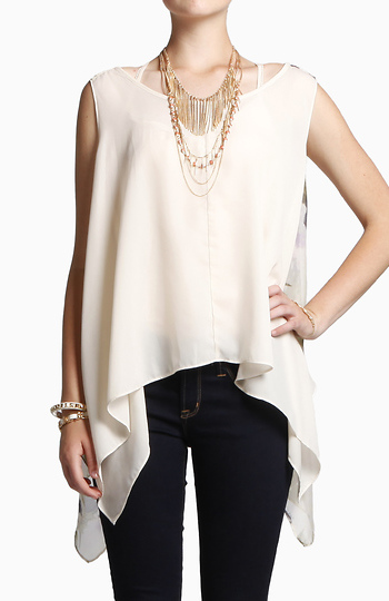 Asymmetrical Floral Top Slide 1