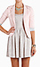 White Striped Cuff Blazer Thumb 1