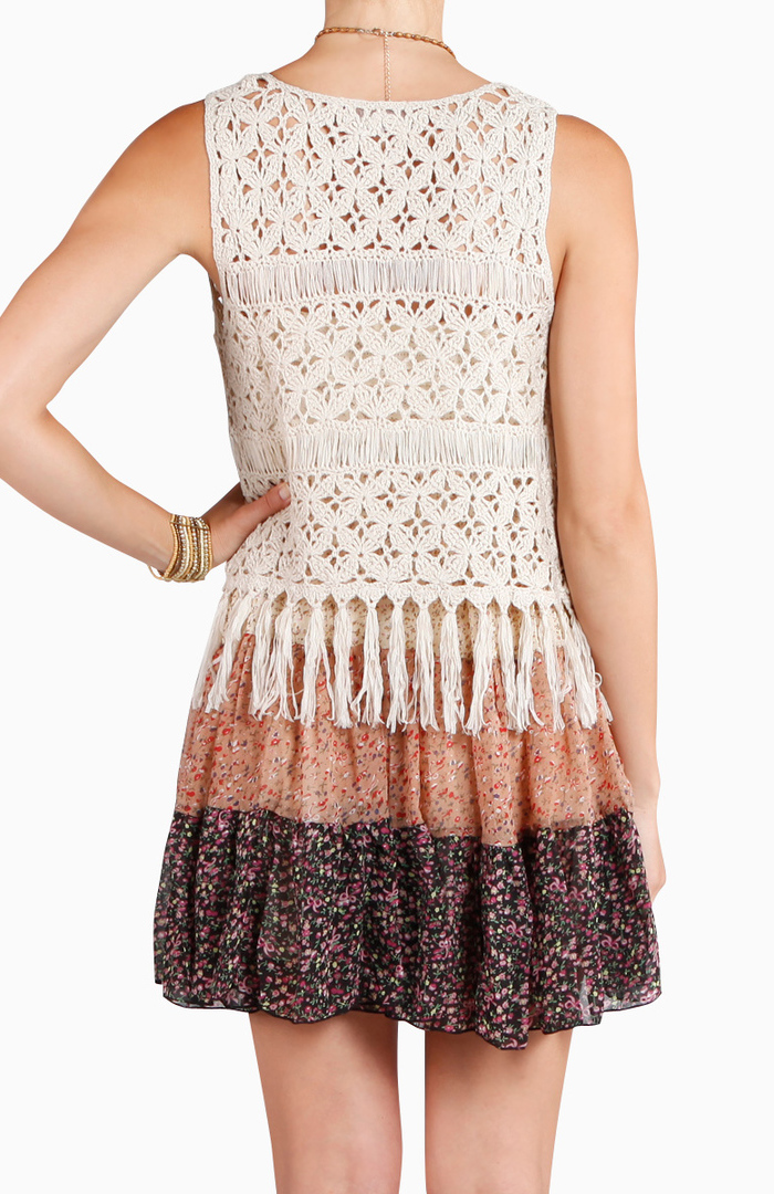 Crochet Fringe Vest by Cecico