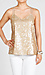 Gold Sequin Sheer Back Top Thumb 1