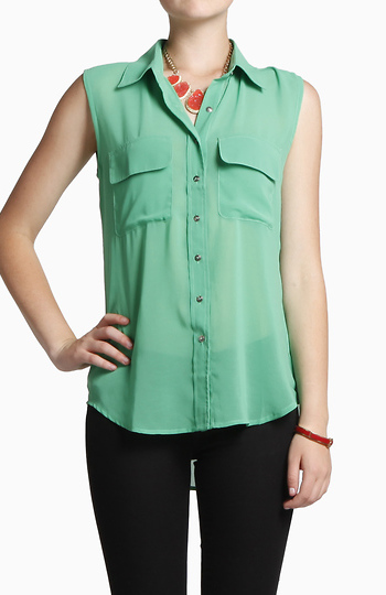 Green Button Down Slide 1