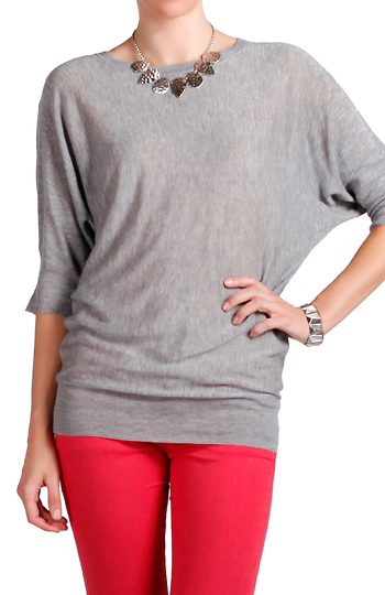 Relaxed Batwing Sleeve Top Slide 1