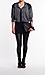 Leather Shoulder Scale Batwing Cardigan Thumb 5