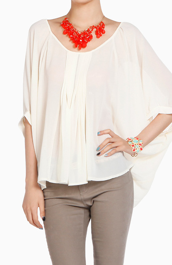 Pleated Cocoon Blouse Slide 1