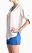 Ivory Pleated Front V Neck Blouse Thumb 2