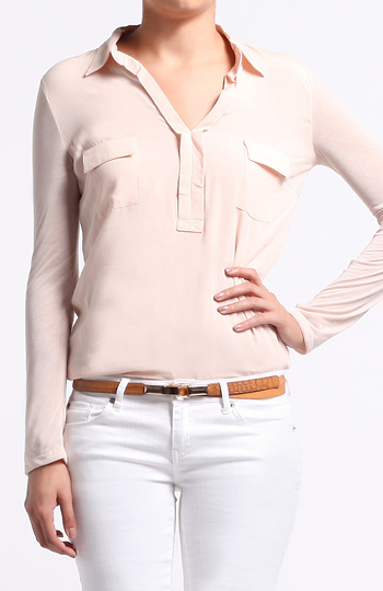 Poly-Rayon Paneled Shirt Slide 1