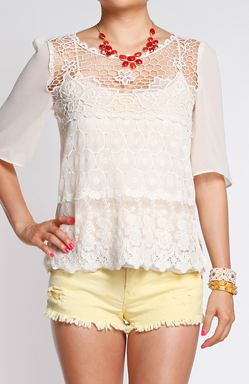Delicate Lace Front Top Slide 1