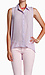 Sleeveless Button Down Top with Cinched Back Thumb 1