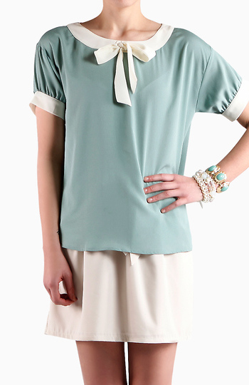 Mint Green Bow Top Slide 1