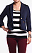 Cropped Girlfriend Blazer with Twin Zip Pockets Thumb 1