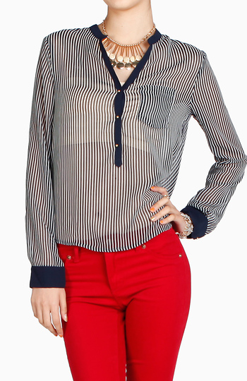 Stripe Modern Sailor Blouse Slide 1