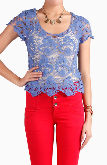 Cotton Doily Lace Top Slide 1