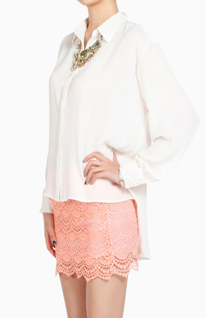 Ivory Button down Top main image 1