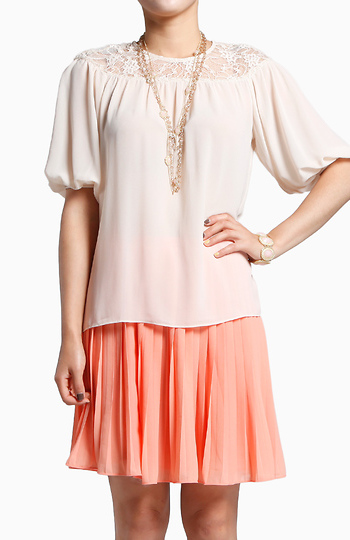 Lace Yoke Blouse Slide 1