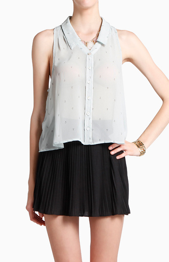 Anchor Print Blouse Slide 1