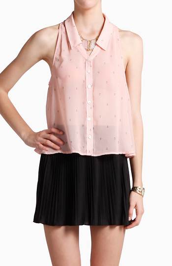 Anchor Print Blouse Slide 1