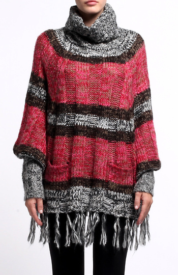 Grey & Pink Poncho Slide 1