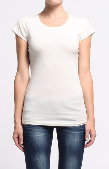 Cap Sleeve Scoop Tee Slide 1