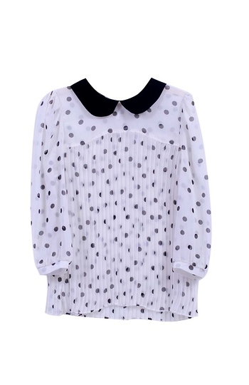 Sheer Polka Dot Blouse Slide 1