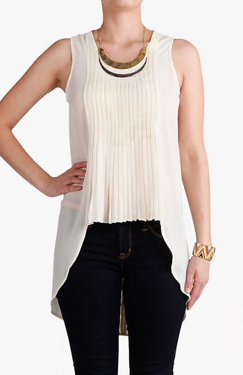 Knife Pleated Sleeveless Top Slide 1