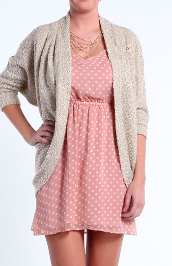 Collarless Shrug Cardigan Slide 1