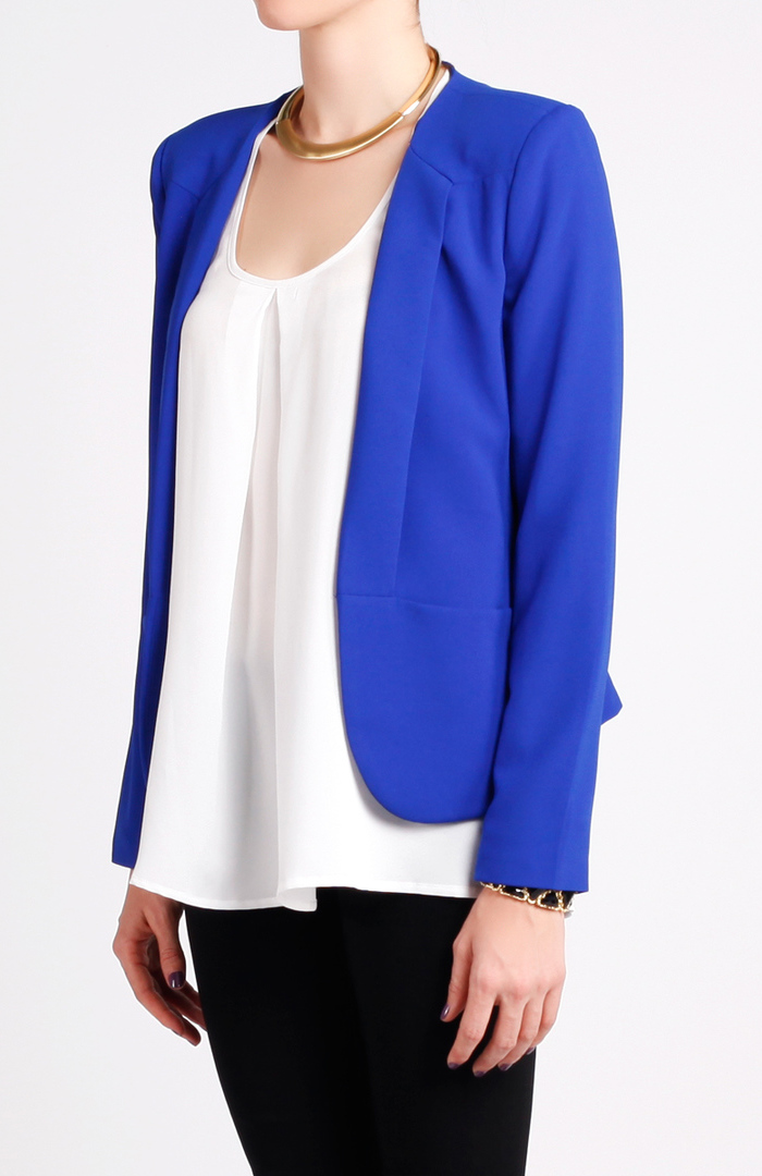 Classic Patch Pocket Blazer in Royal Blue DAILYLOOK