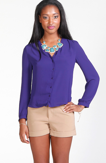 Royal Button Down Blouse Slide 1