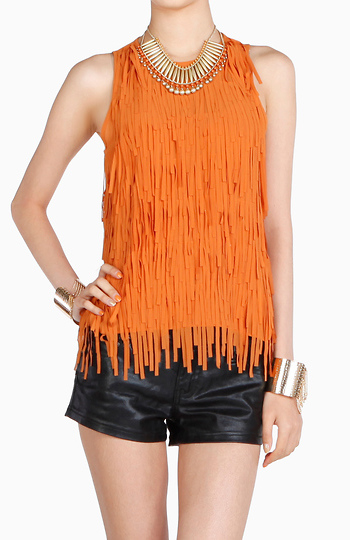 Sleeveless Fringe Top Slide 1