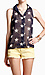 Star Print Button Down Tank Thumb 1