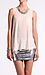 Scoop neck chiffon tank with back detail Thumb 1