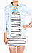 Lace Back Denim Button Down Thumb 1