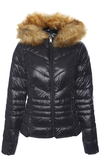 Faux Fur Hooded Jacket Slide 1