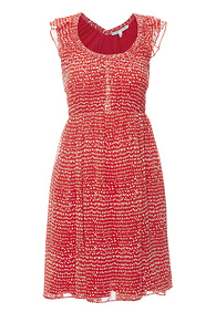 Collective Concepts Flutter Sleeve Printed Dress Slide 1