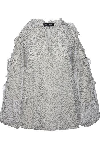 1. State Ruffled Cold Shoulder Top Slide 1